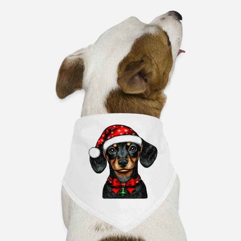 Weihnachten Dackel - Hunde-Bandana - Weiß