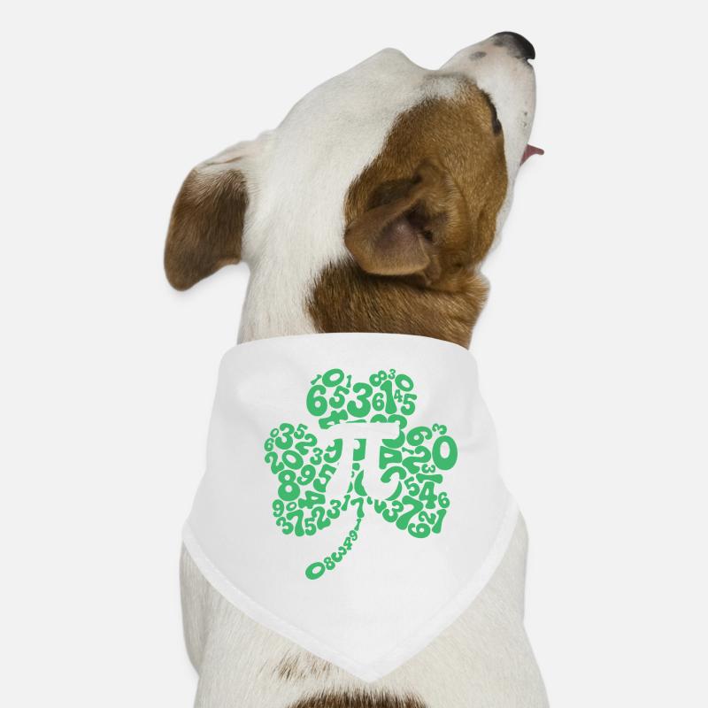 Symbole du trèfle Pi, jour de la Saint-Patrick - Bandana pour chien - blanc