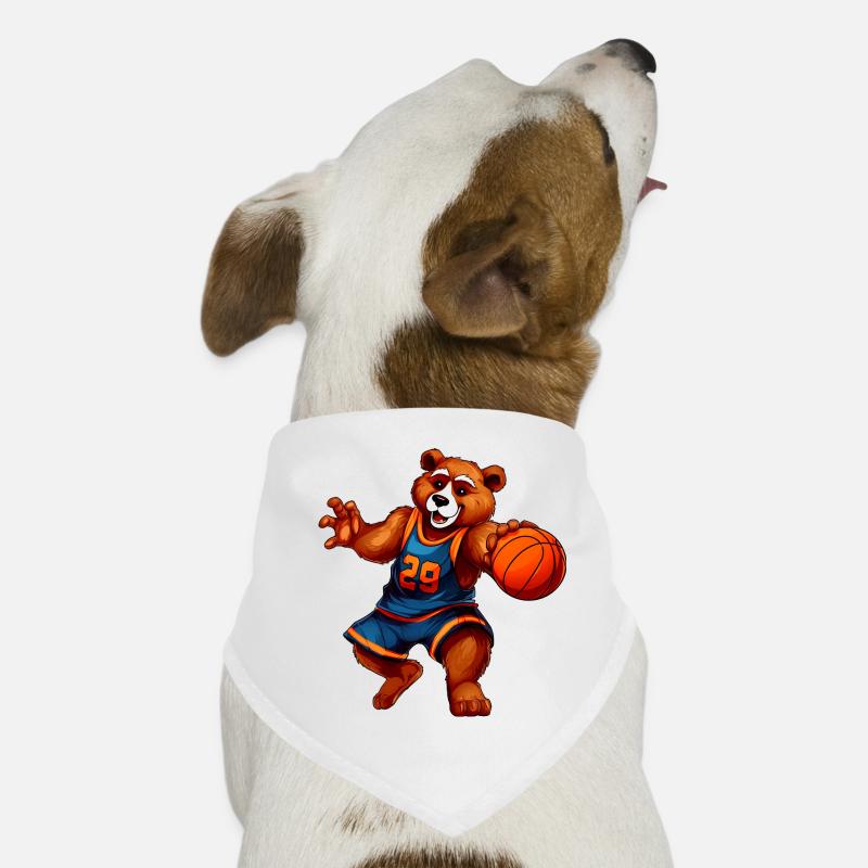 Bears Basketball - Dog Bandana - white