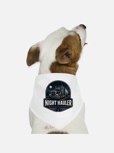 NIGHT HAULER Fernfahrer Nachtfahrt - Hunde-Bandana - Weiß - Vorne