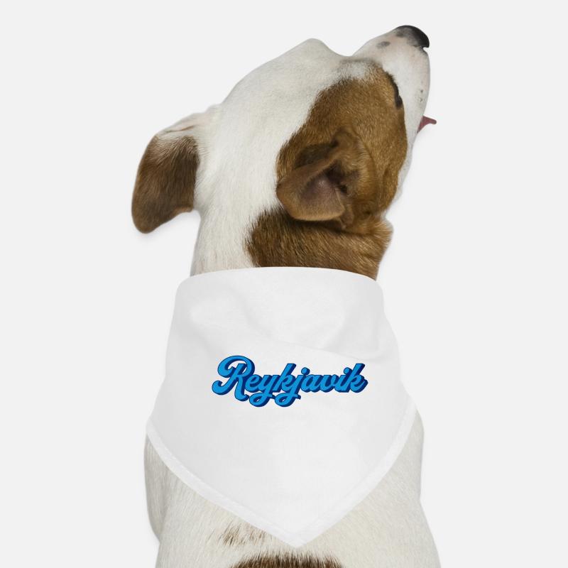Reykjavik Blau Script Logo Hunde-Bandana