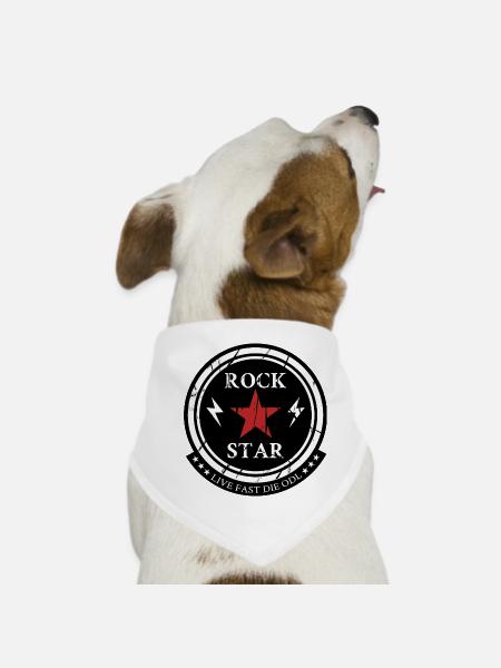 ROCK STAR - Dog Bandana - white