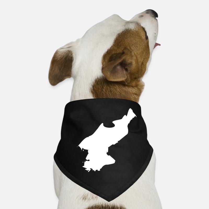 Drapeau de la carte de la Corée du Nord Bandana pour chien