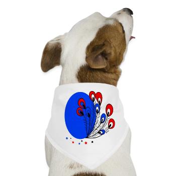 Osterei mit Pfauenfedern - Hunde-Bandana - Weiß - Vorne