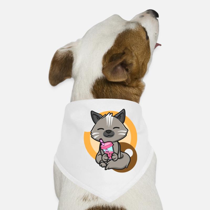 Katze und Bubble Tea Hunde-Bandana