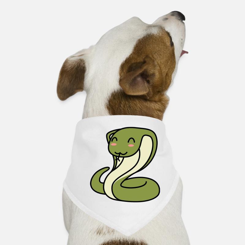 Schlange Kobra Comic Tier - Hunde-Bandana - Weiß