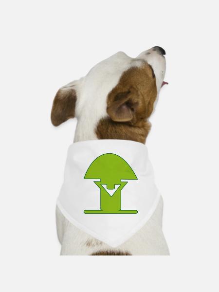 Party Logo Guardian mushroom grass green - Dog Bandana - white - Front