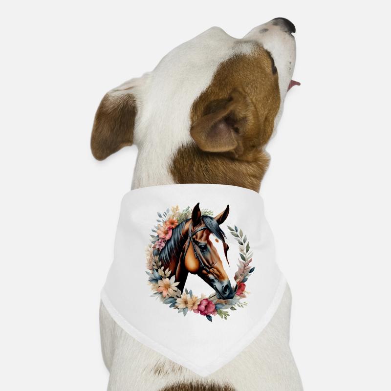 Amour cheval, cheval avec Couronne de fleurs Bandana pour chien