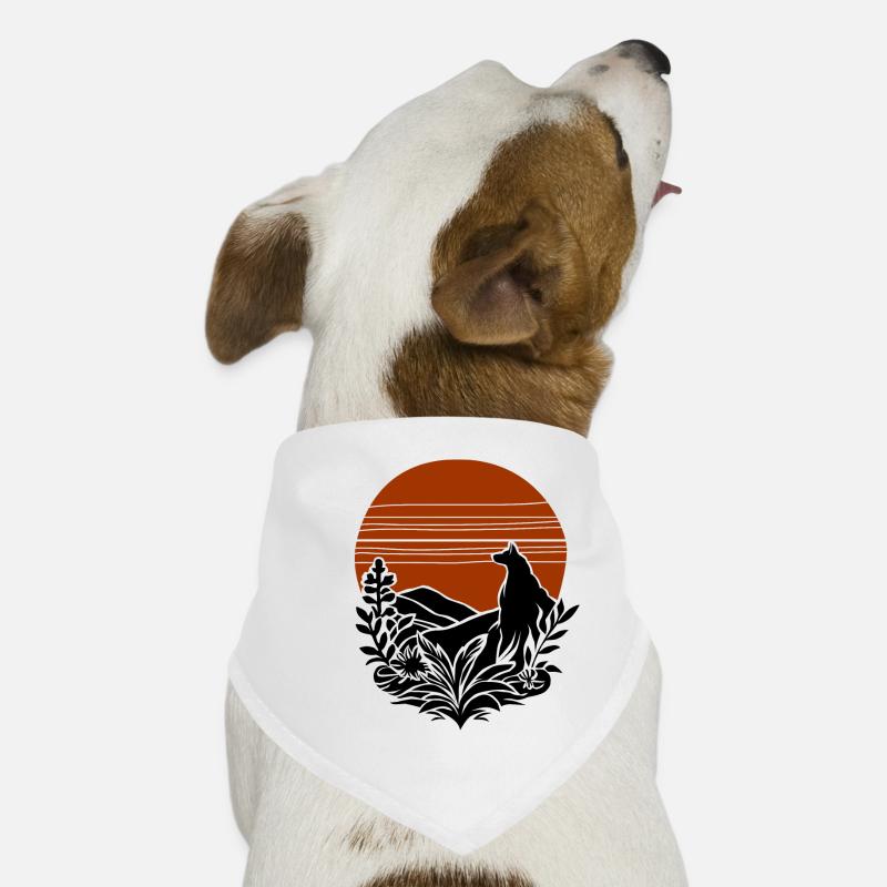 vintage wolf Hunde-Bandana