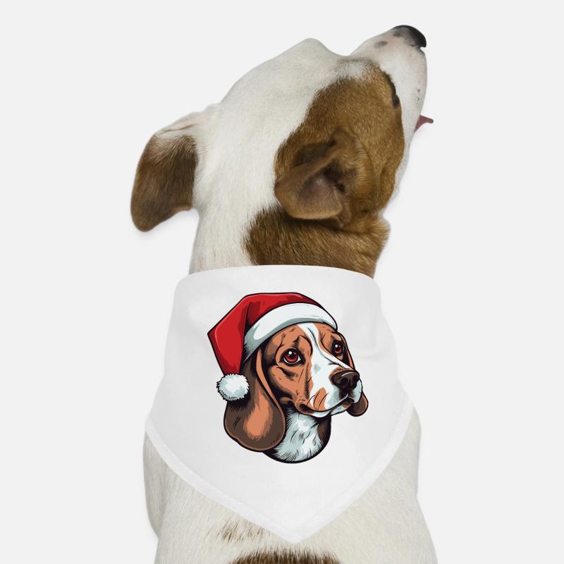 Beagle chien portrait Noël Bandana pour chien
