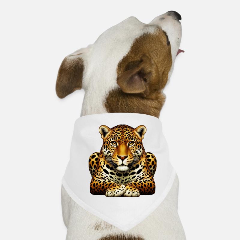 Leopard - Hunde-Bandana - Weiß