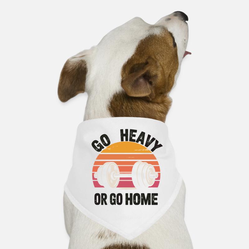 Go Heavy oder Go Home Retro Langhantel Hunde-Bandana