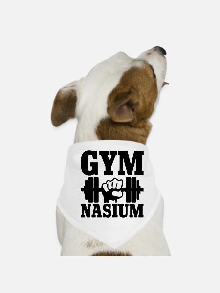 GYM Nasium - Workout - Dog Bandana - white - Front