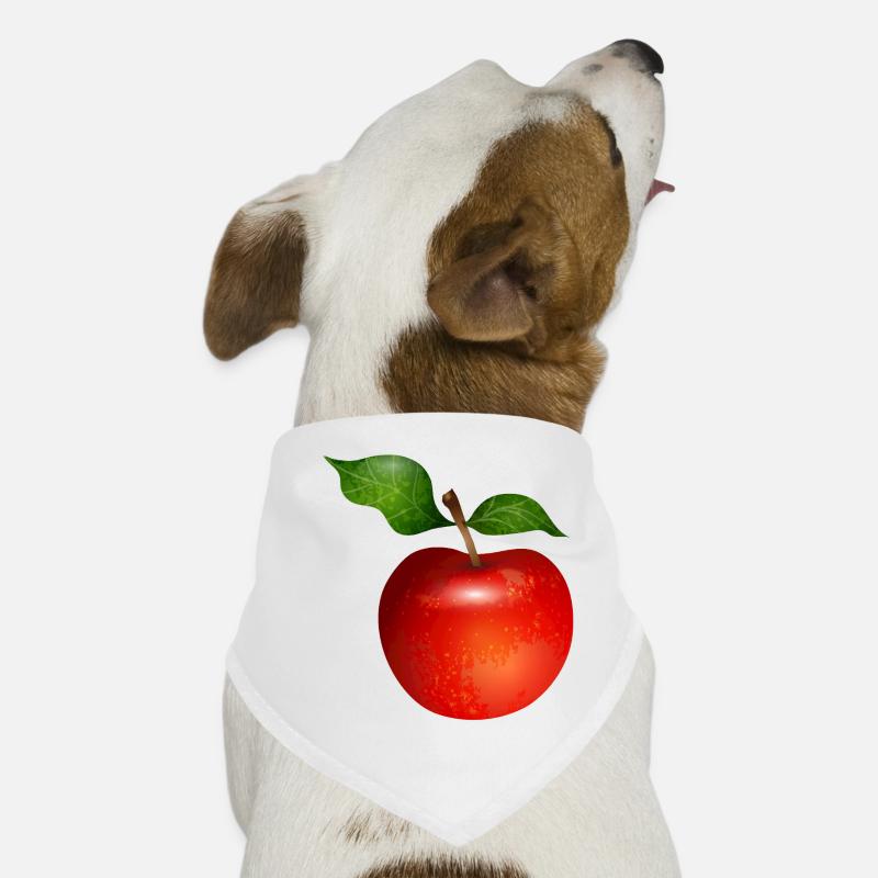 Leuchtend roter Apfel mit Blättern Illustration Hunde-Bandana