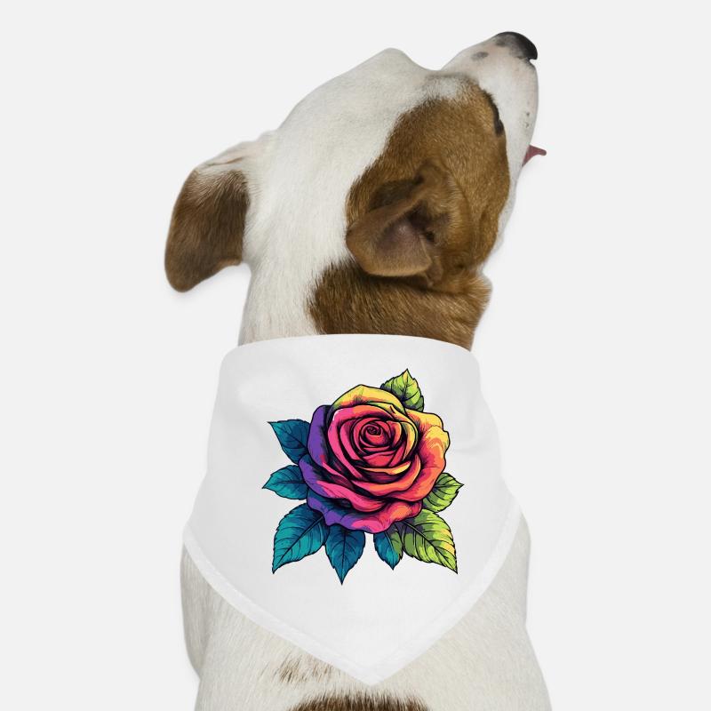 Fleur de rose Bandana pour chien