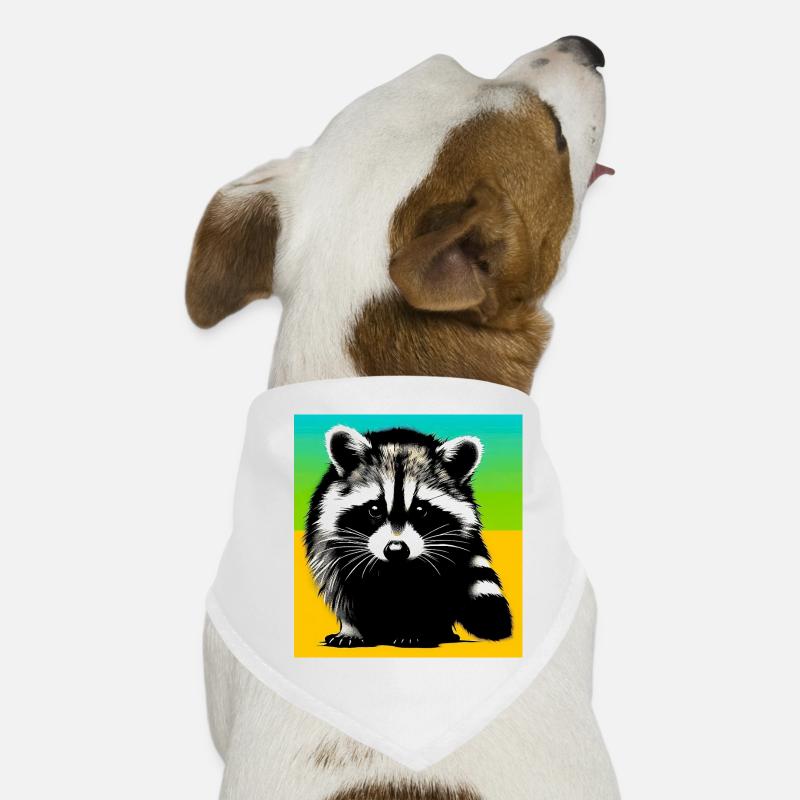 Waschbär - Hunde-Bandana - Weiß