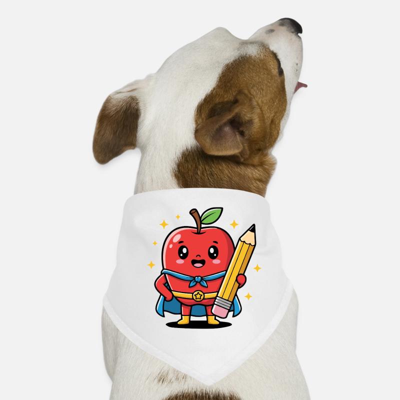 Lehrer Cartoon Obst mit Bleistift Hunde-Bandana