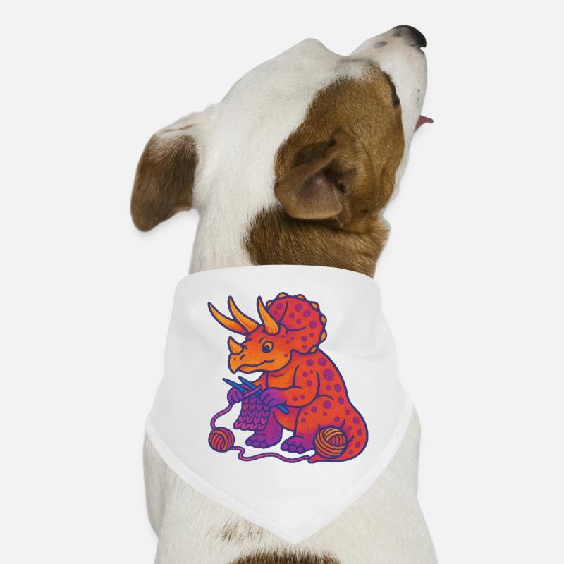 Tricot Dino Triceratops Neon Gradient Bandana pour chien