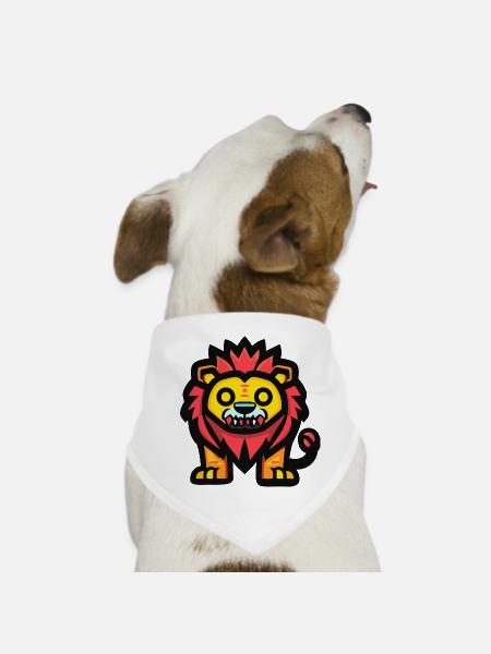 Lion Halloween Zombie - Bandana pour chien - blanc - Devant