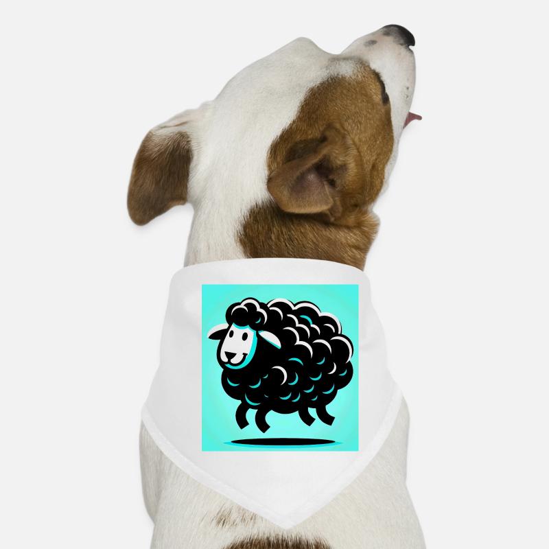 Schwarzes Schaf - Hunde-Bandana - Weiß