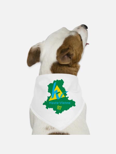 Haute-vienne 87 - Bandana pour chien - blanc - Devant