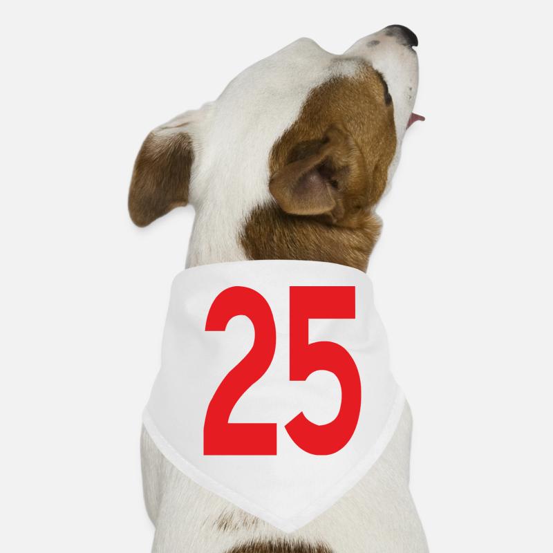 Red 25 in clear typography Dog Bandana