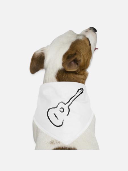 Don du guitariste guitariste - Bandana pour chien - blanc - Devant