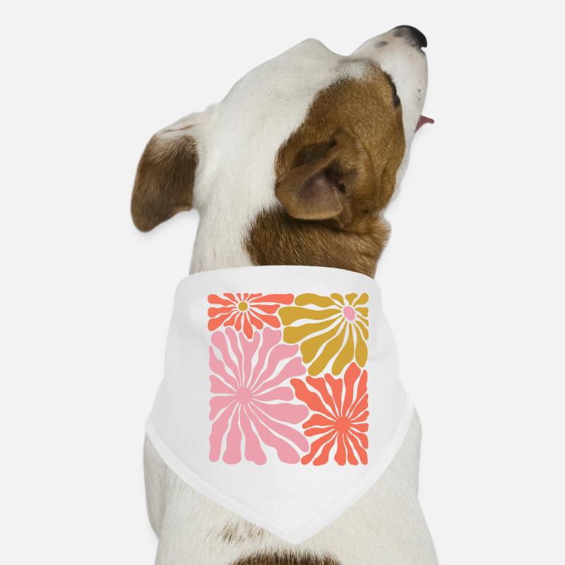 Motif Pop Art des Fleurs de Printemps Bandana pour chien