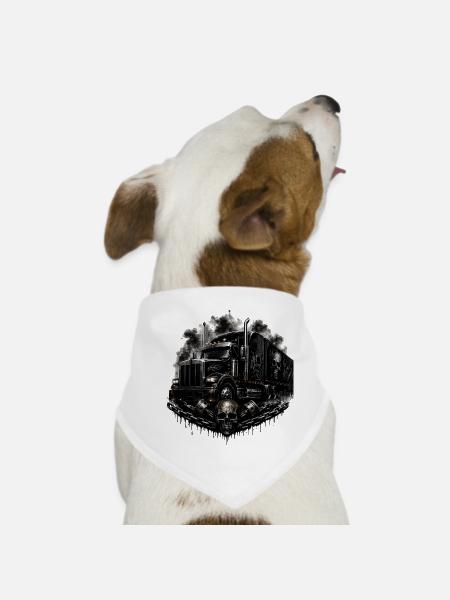 Trucker love - Dog Bandana - white - Front