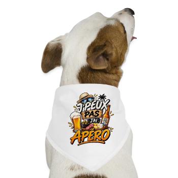 Ich kann nicht, ich habe einen Aperitif – Humor - Hunde-Bandana - Weiß - Vorne