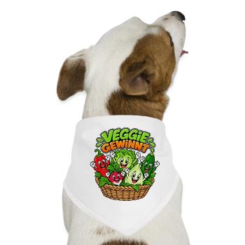 Veggie Gewinnt: Bunte Gemüsefreude - Hunde-Bandana - Weiß - Vorne