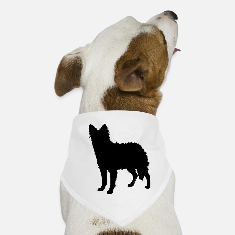 Regenbogen Mudi Schwarz - Hunde-Bandana - Weiß