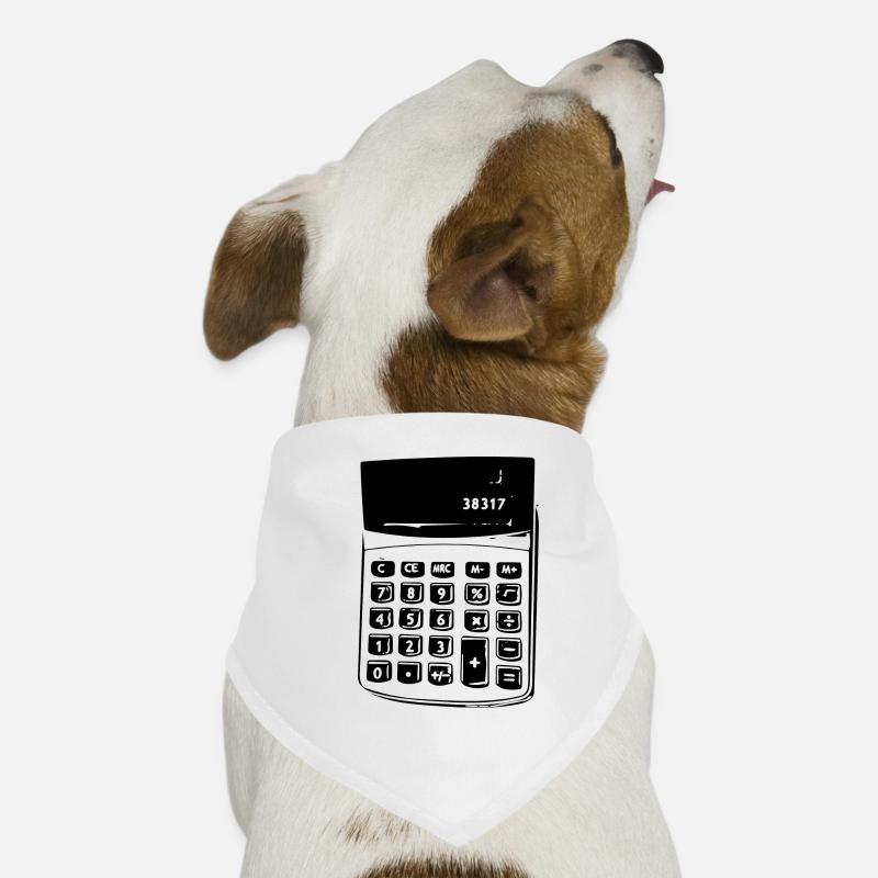 Calculatrice Nostalgie - Bandana pour chien - blanc