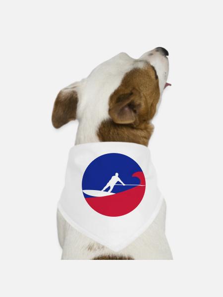 sup surfing - Dog Bandana - white - Front