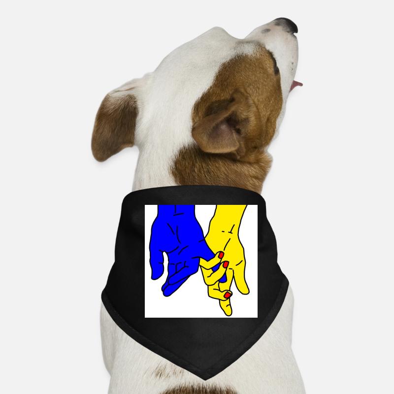 hands blue yellow Dog Bandana