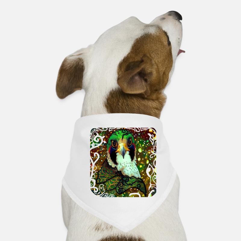 Falke - Hunde-Bandana - Weiß