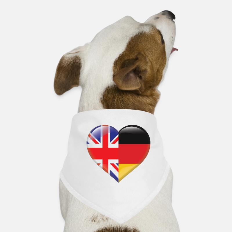 Heart Flag England Germany German Gift Dog Bandana