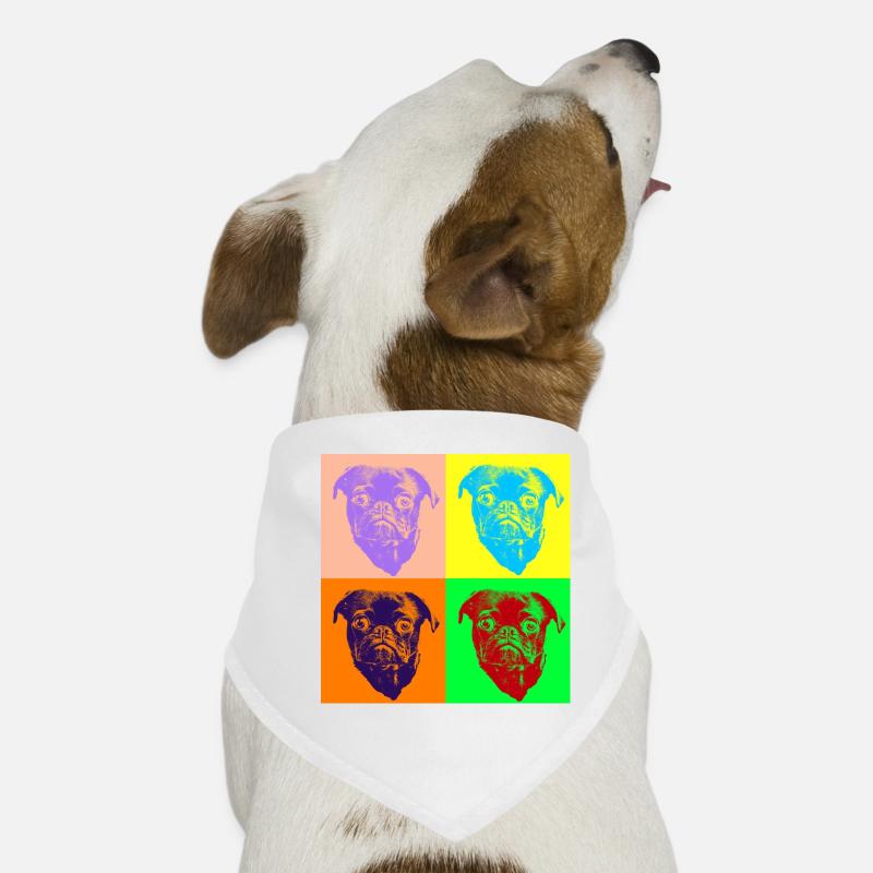 Pop Art Style Süßer Mops Hundekopf - Geschenkidee Hunde-Bandana