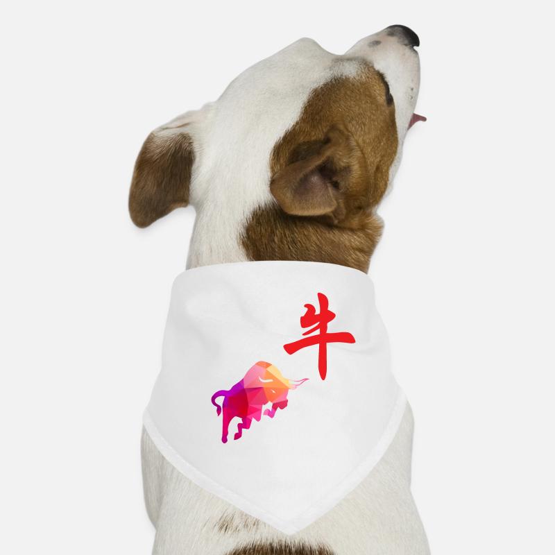 Chinesische Sternzeichen Büffel Low Poly Art Hunde-Bandana