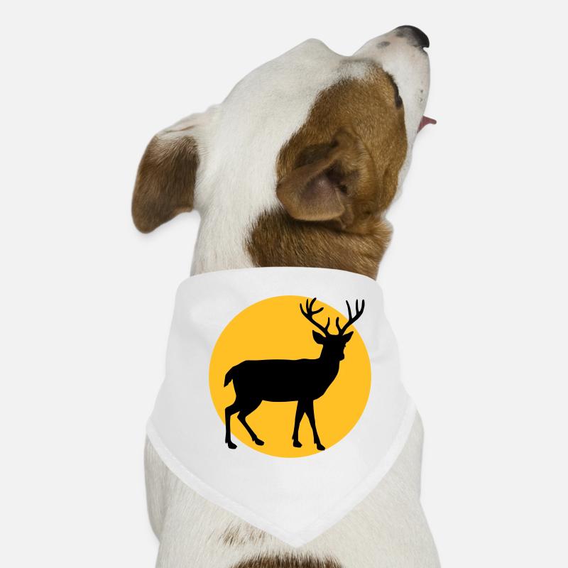 Cerf avec lune et coucher de soleil Bandana pour chien