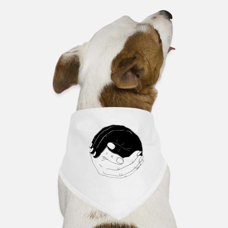 Verschlungene Hände - Hunde-Bandana - Weiß