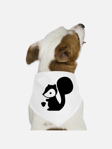 Eichhörnchen - Hunde-Bandana - Weiß - Vorne