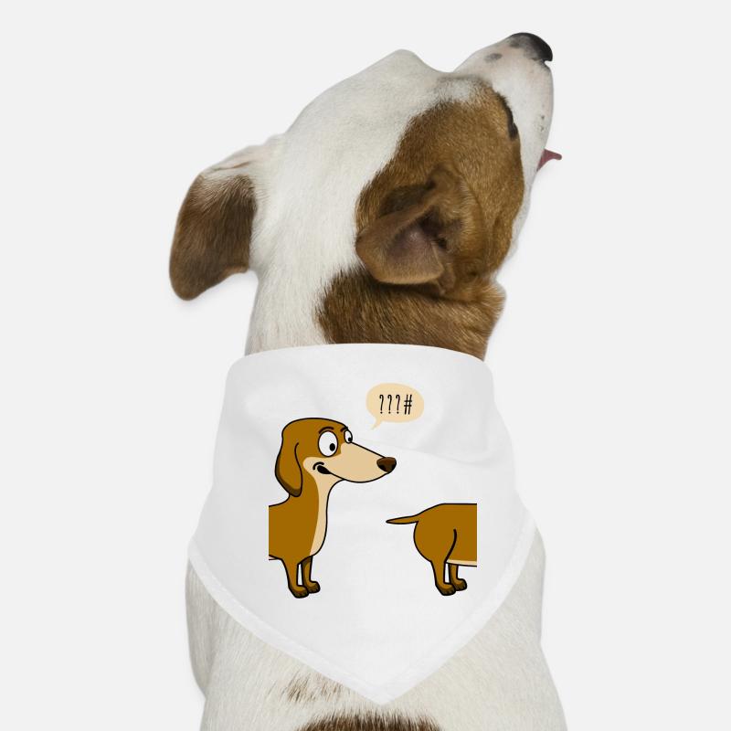 Hund dackel lustig gassi lang ironie humor comic L - Hunde-Bandana - Weiß