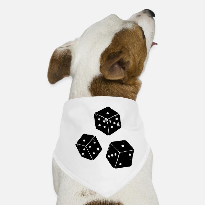 | de Chicago | Jeu de dés Chigg - Bandana pour chien - blanc
