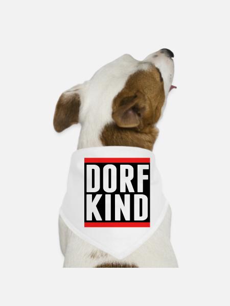dorf dorfkind aufkleber sticker dorfi stadt - Hunde-Bandana - Weiß