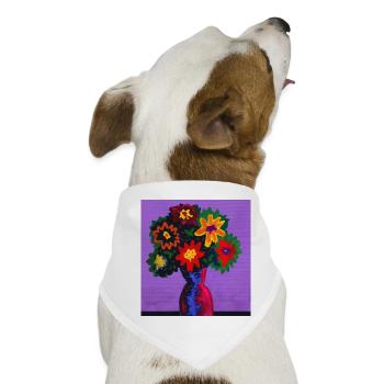 Blumenstrauß in der Vase - Hunde-Bandana - Weiß - Vorne