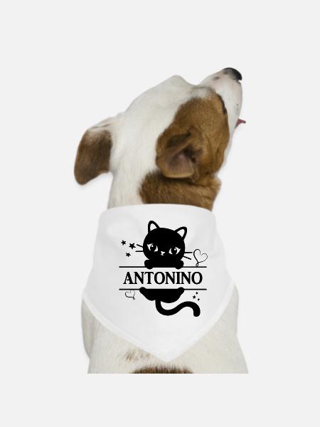 t-shirt Antonino t-shirt chat Katze chat chat - Bandana pour chien - blanc - Devant