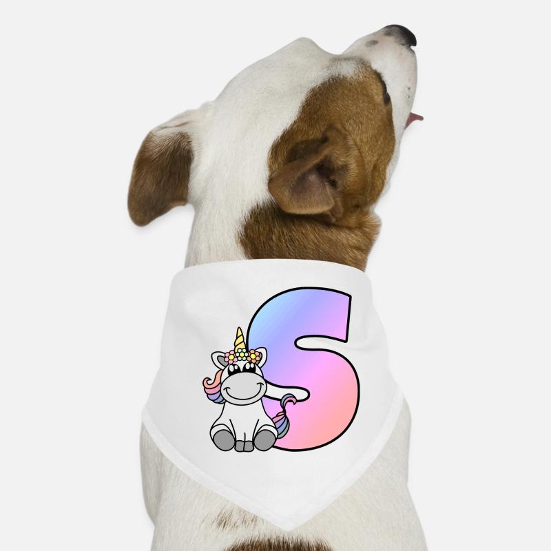 Unicorn Letter S Dog Bandana