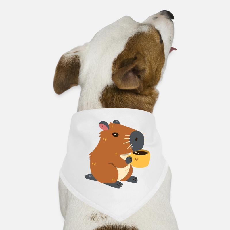 Capybara drinks coffee Dog Bandana