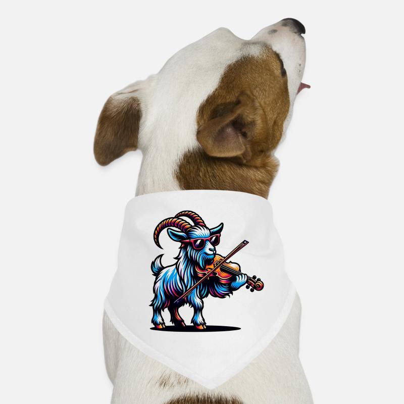 Goat with violin and sunglasses design Dog Bandana